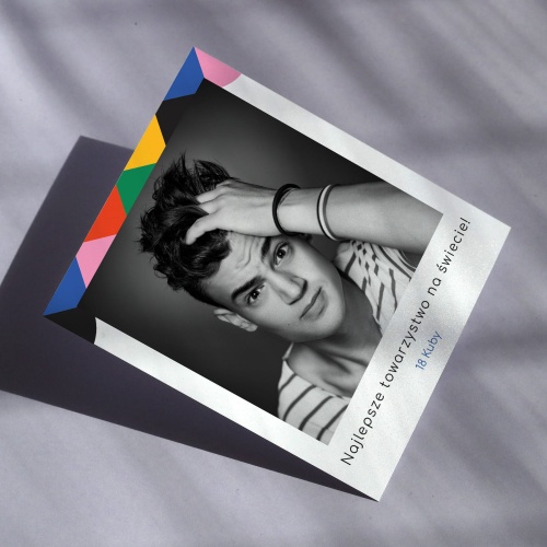 Polaroid podziękowanie dla gości - kolorowe retro hippie 70s