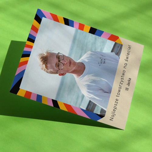 Polaroid podziękowanie dla gości - kolorowe retro hippie 70s