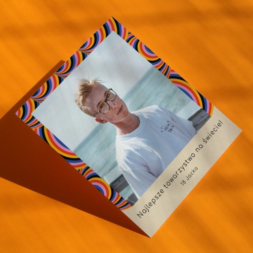 Polaroid podziękowanie dla gości - kolorowe retro hippie 70s