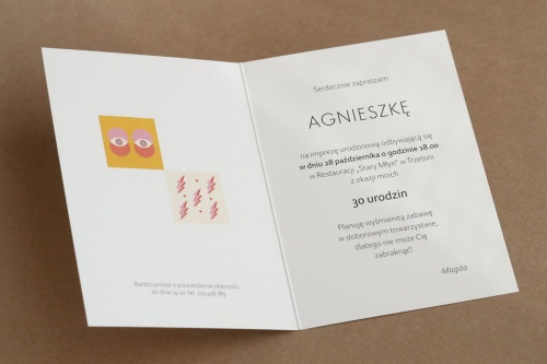 Zaproszenia na urodziny z kolorową grafiką