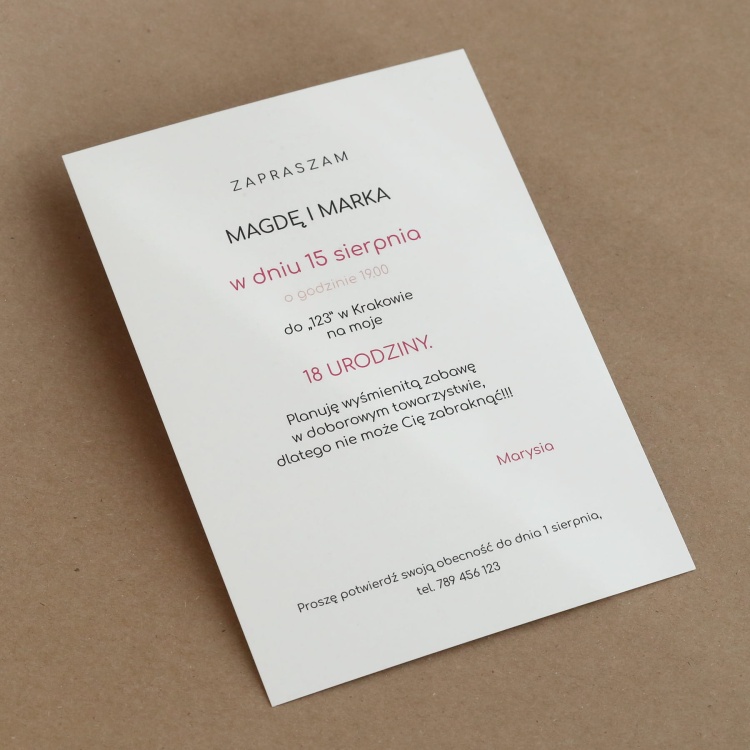 Zaproszenia na urodziny collection Bauhaus