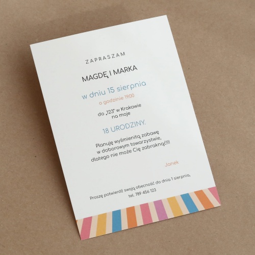 Zaproszenia na urodziny collection Bauhaus