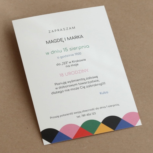 Zaproszenia na urodziny collection Bauhaus