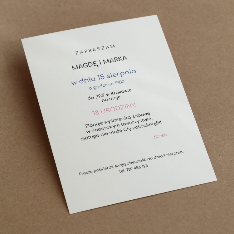 Zaproszenia na urodziny collection Bauhaus