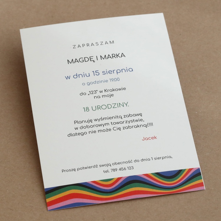 Zaproszenia na urodziny collection Bauhaus