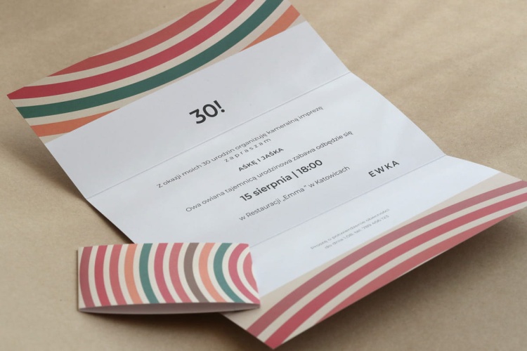 Bauhaus zaproszenia urodzinowe z obwolutą