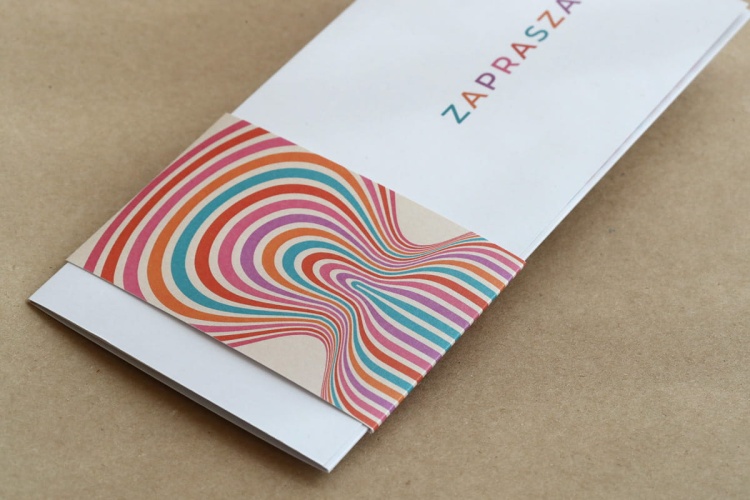 Bauhaus eleganckie zaproszenia urodzinowe z obwolutą