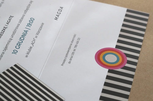 Bauhaus eleganckie zaproszenia urodzinowe z obwolutą