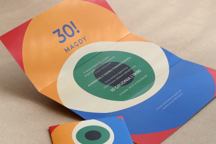 Bauhaus eleganckie zaproszenia urodzinowe z obwolutą