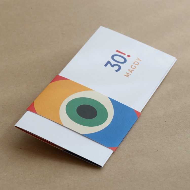 Bauhaus eleganckie zaproszenia urodzinowe z obwolutą