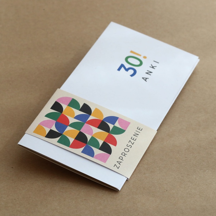 Bauhaus eleganckie zaproszenia urodzinowe z obwolutą