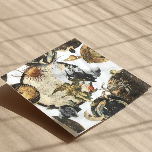 Retro zaproszenia kwadratowe z kalką