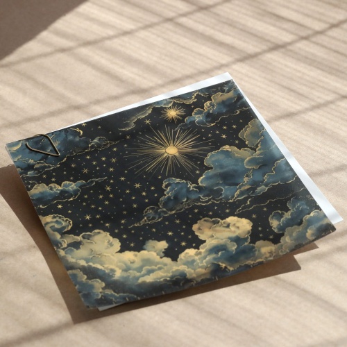 Zaproszenia kwadratowe z kalką - vintage collage