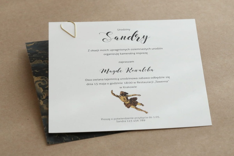 Zaproszenia kwadratowe z kalką - vintage collage