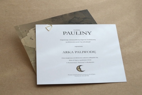 Retro zaproszenia kwadratowe z kalką