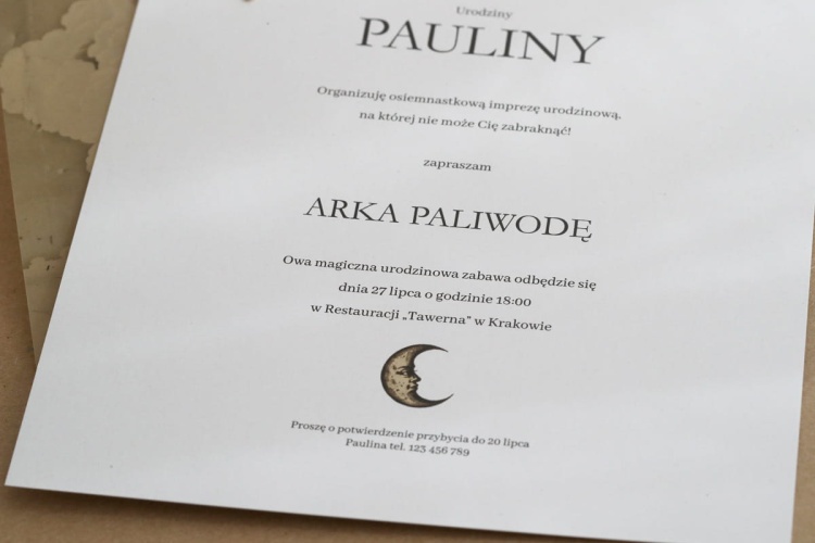 Retro zaproszenia kwadratowe z kalką