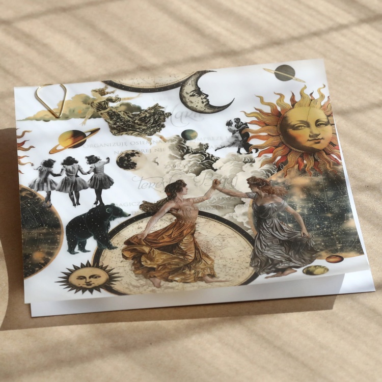 Zaproszenia urodzinowe w stylu vintage z ozdobną kalką