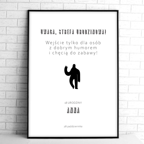 Tablice powitalne na przyjęcie urodzinowe z wesołym ludkiem