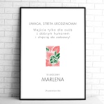 Tablice powitalne na przyjęcie urodzinowe z roślinnym wzorem