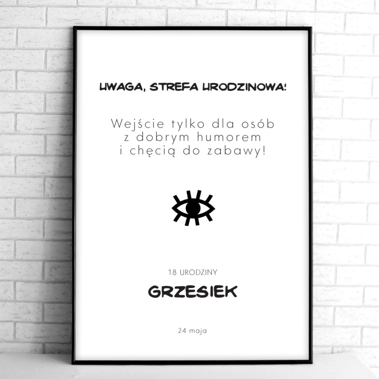 Tablice powitalne na przyjęcie urodzinowe z okiem