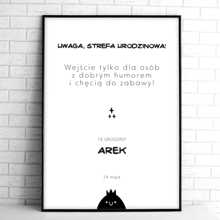 Tablice powitalne na przyjęcie urodzinowe z wesołym stworkiem