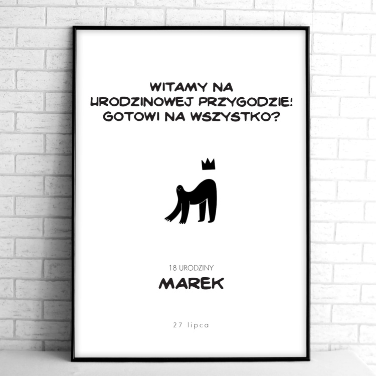 Tablice powitalne na przyjęcie urodzinowe z wesołym stworkiem