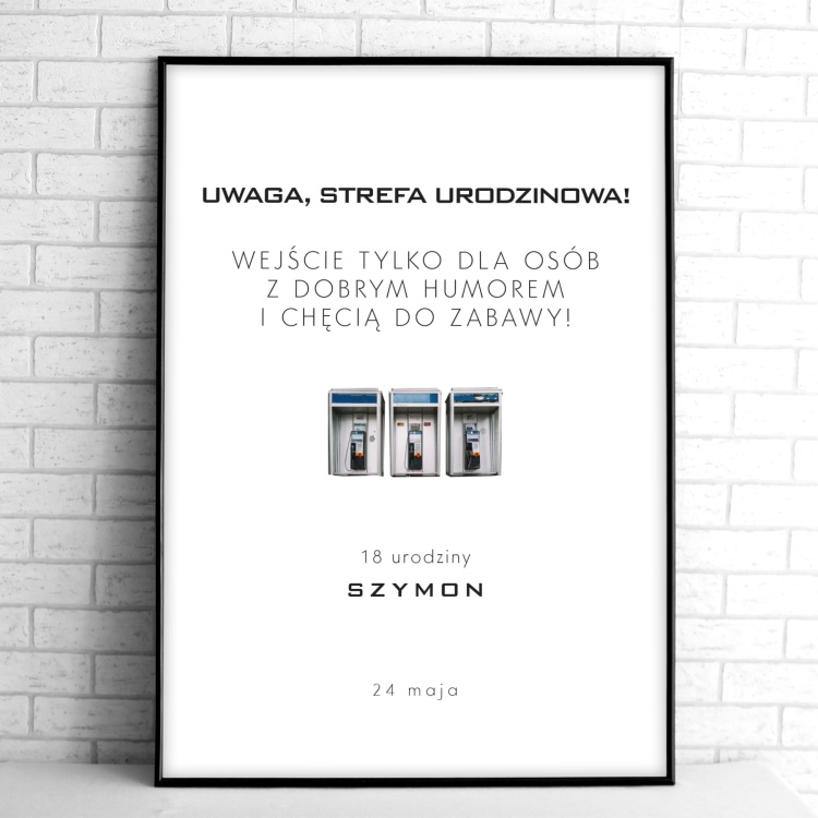 Retro tablice powitalne na przyjęcie urodzinowe z telefonami