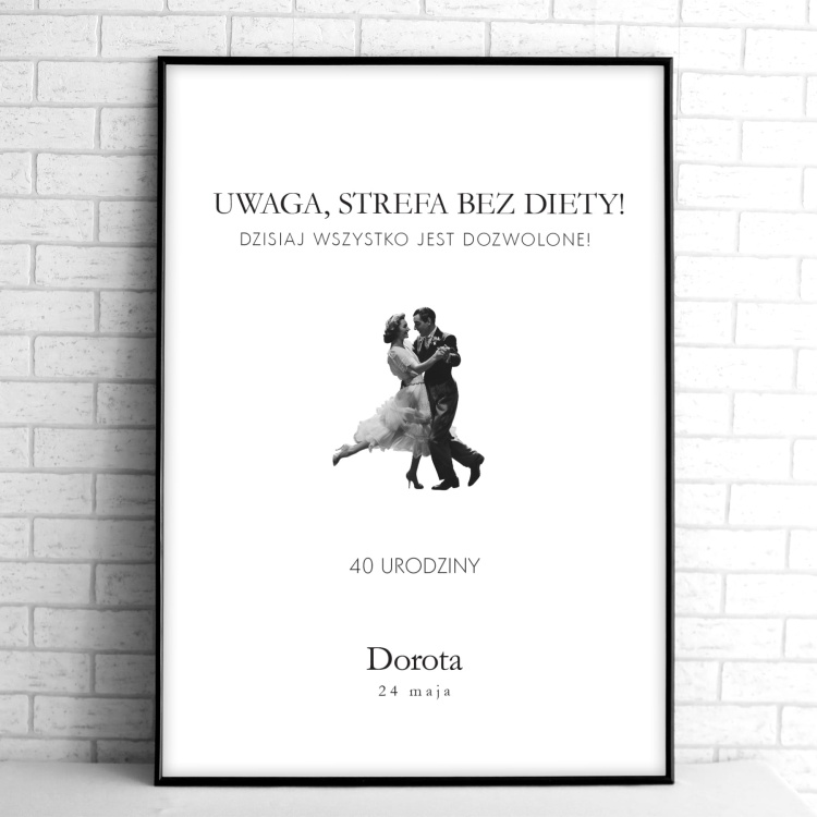 Vintage tablice powitalne na przyjęcie urodzinowe z tańczącą parą