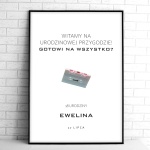 Retro tablice powitalne na przyjęcie urodzinowe z kasetą