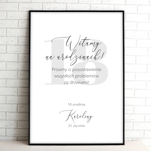 Tablice powitalne na przyjęcie urodzinowe z liczbą