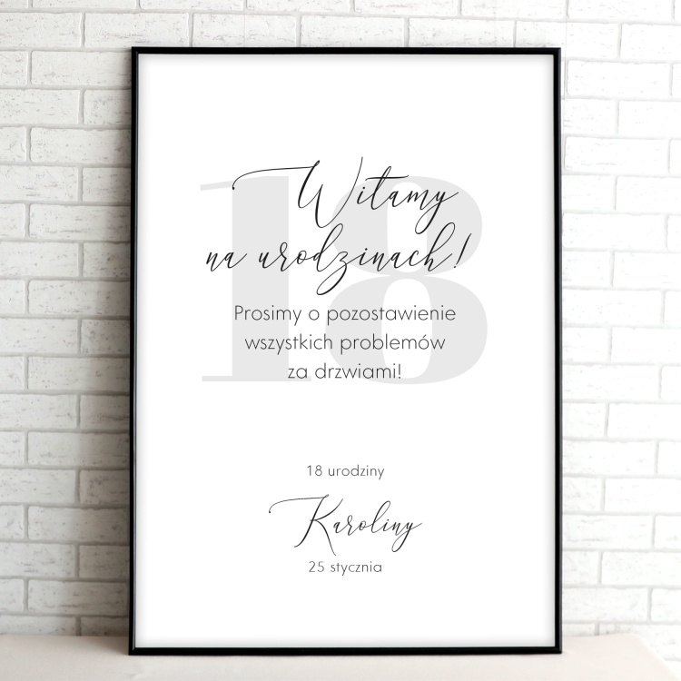 Tablice powitalne na przyjęcie urodzinowe z liczbą