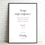 Tablice powitalne na przyjęcie urodzinowe z delikatną wstążką