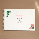 Księga gości na przyjęcie urodzinowe z różowym roślinnym motywem