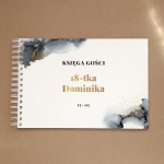 Księga gości na przyjęcie urodzinowe z akwarelą i złotem