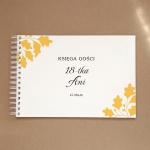 Księga gości na przyjęcie urodzinowe z żółtymi liśćmi