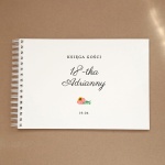 Księga gości na przyjęcie urodzinowe z różowym kwiatem