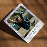 Polaroid podziękowanie dla gości - fioletowa mozaika