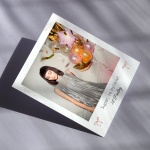 Polaroid podziękowanie dla gości - różowe kokardki