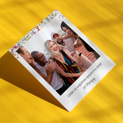 Polaroid podziękowanie dla gości - polne kwiaty