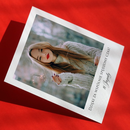 Polaroid podziękowanie dla gości - minimalistyczne