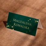 Złoto-szmaragdowe winietki urodzinowe