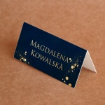 Granatowo-złote winietki urodzinowe