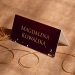 Bordowo-złote winietki urodzinowe