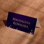 Fioletowo-złote winietki urodzinowe