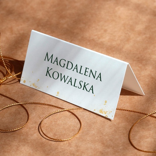 Delikatne winietki urodzinowe ze złotym brokatem