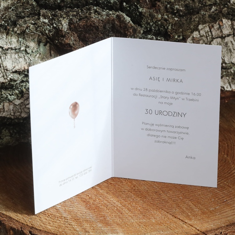 Zaproszenia na urodziny z balonem