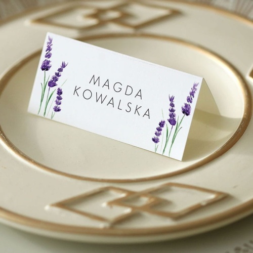 Winietki ślubne z motywem lawendy