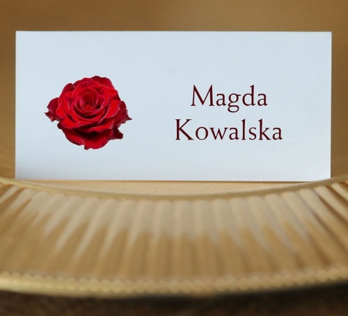Winietki ślubne z kwiatem róży