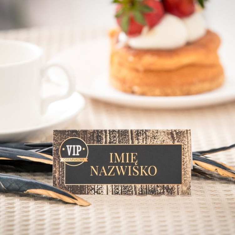 VIP, winietki na urodziny, złoto-czarne