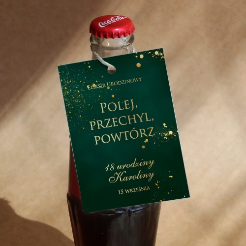 Złoto-szmaragdowe urodzinowe zawieszki